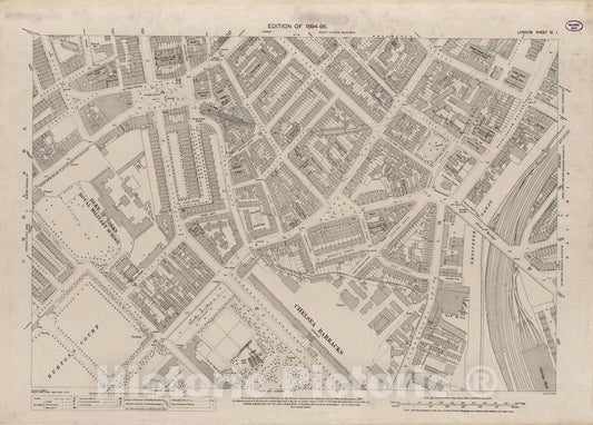 Historic Map : London (England), City Atlas Map, London Sheet XI.1 1895 - Vintage Wall Art
