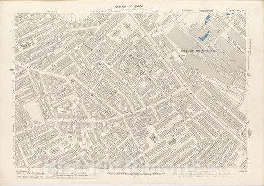Historic Map : London (England), City Atlas Map, London Sheet XI.6 1895 - Vintage Wall Art