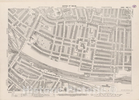 Historic Map : London (England), City Atlas Map, London Sheet XI.7 1895 - Vintage Wall Art