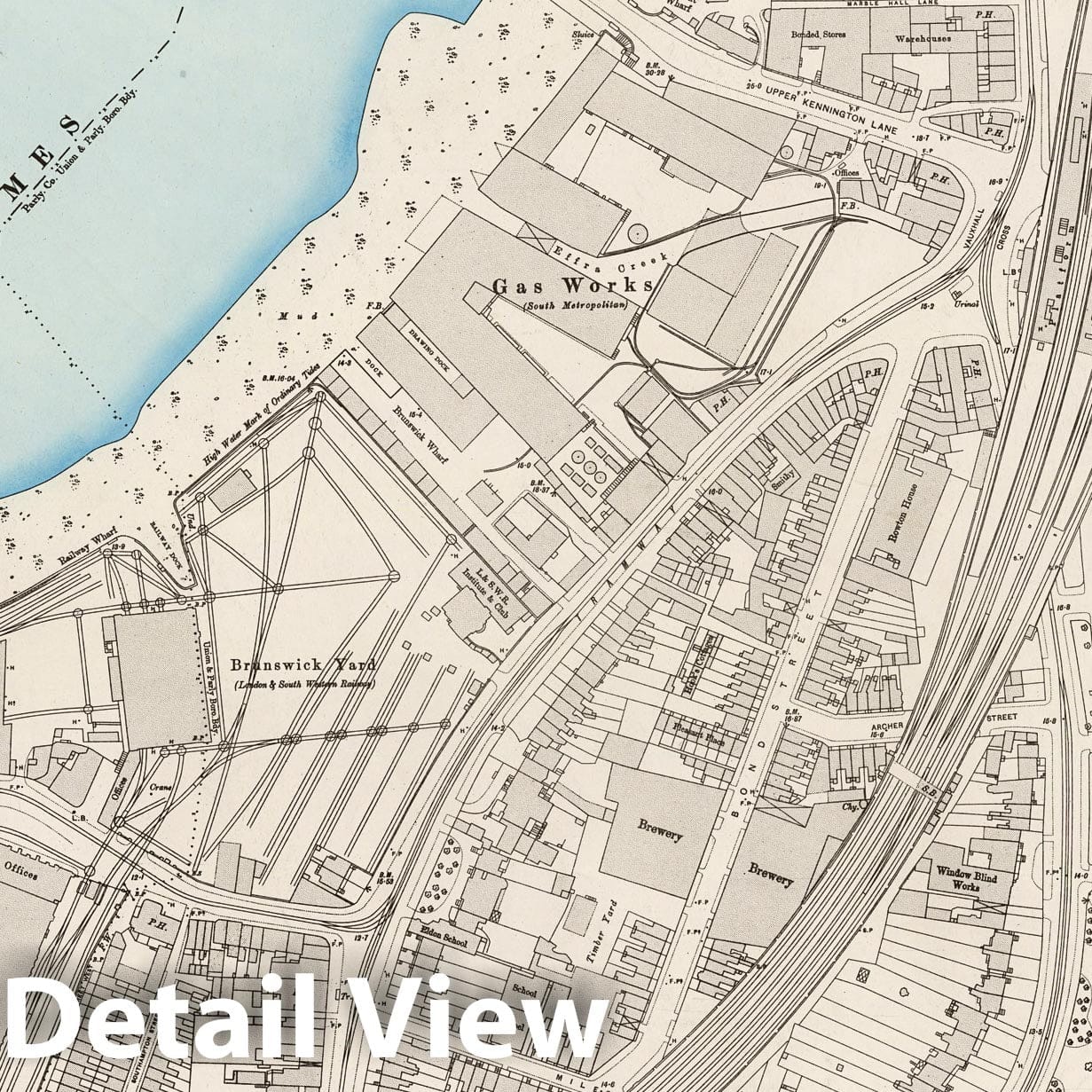 London Sheet XI.13 - Ordnance Survey Map 1895 - Historical City Plan Print