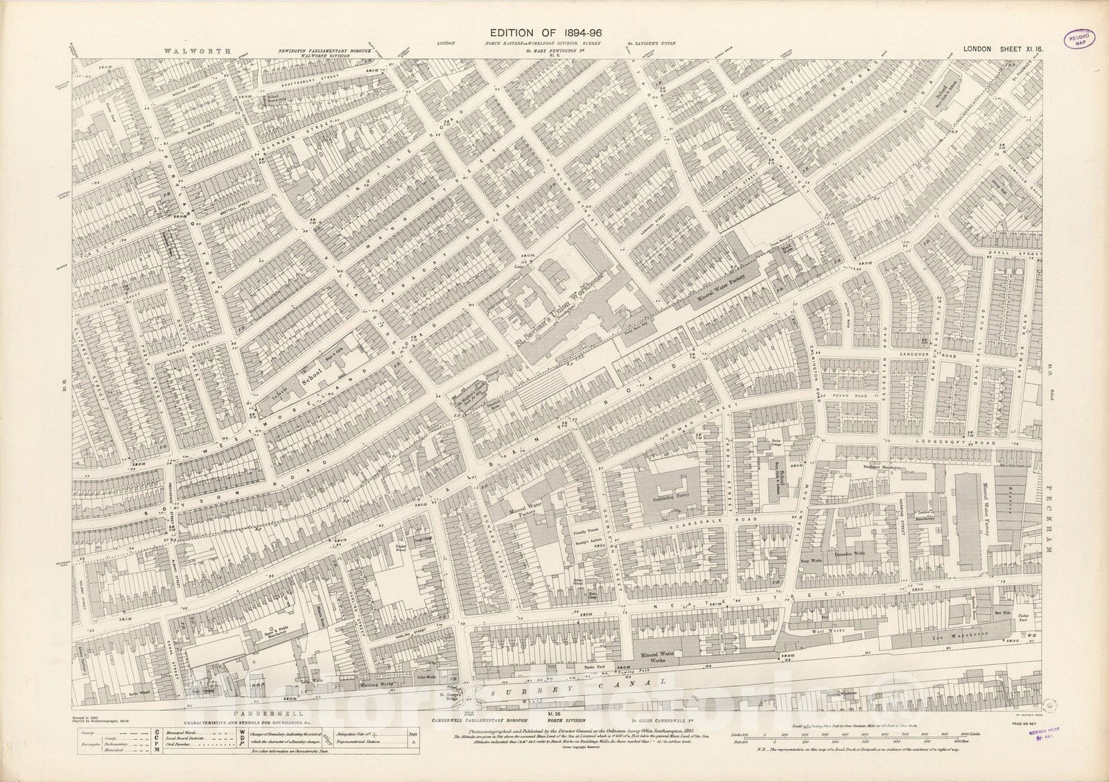 Historic Map : London (England), City Atlas Map, London Sheet XI.16 1895 - Vintage Wall Art