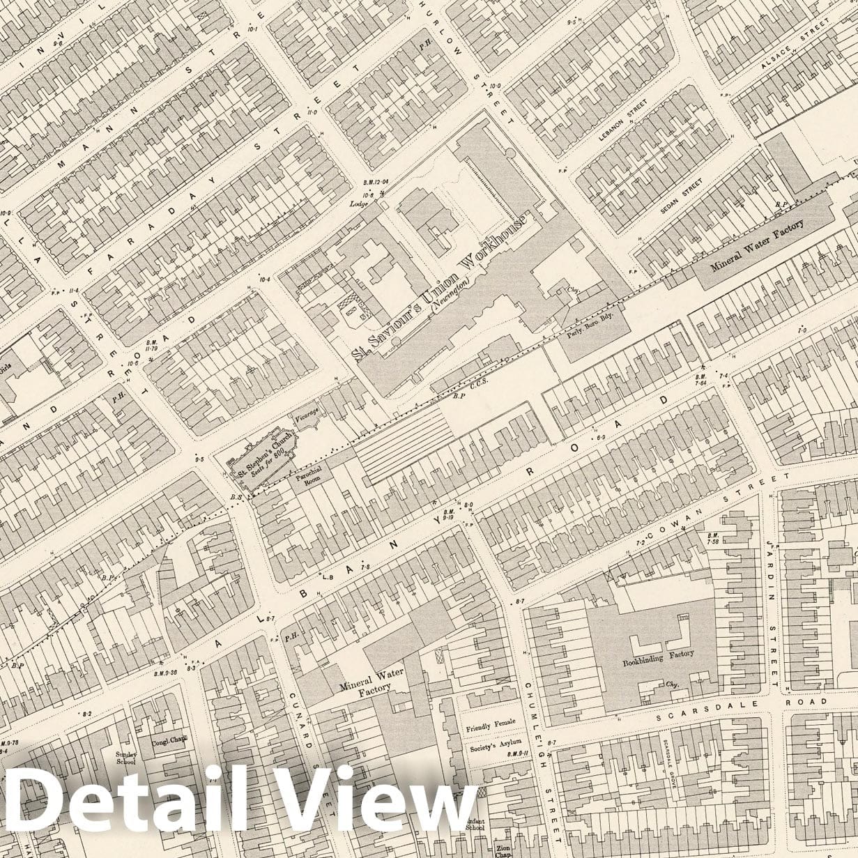 London Sheet XI.16 - Ordnance Survey Map 1895 - Historical Map Print