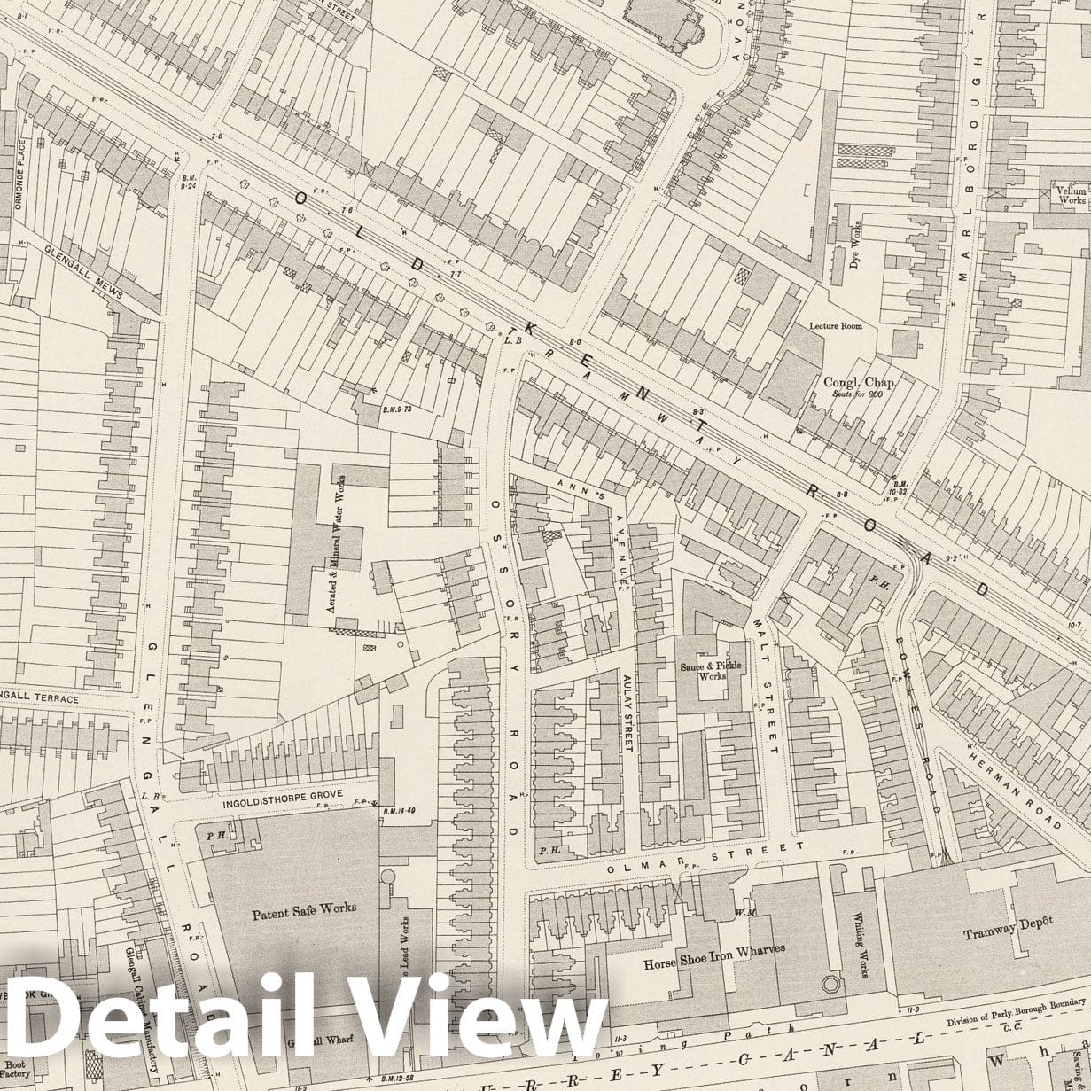 London, Sheet XI.17 - Survey Map, 1895 - Ordnance Survey Historical Print