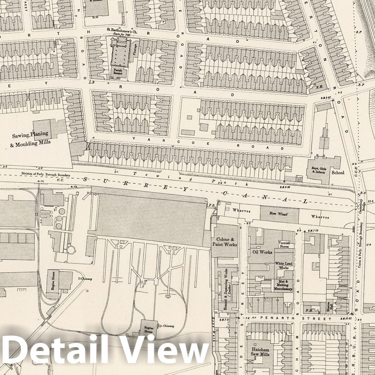 London, Sheet XI.18 - Survey Map, 1895 - Ordnance Survey Historical Print