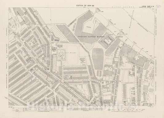 Historic Map : London (England), City Atlas Map, London Sheet XI.20 1895 - Vintage Wall Art