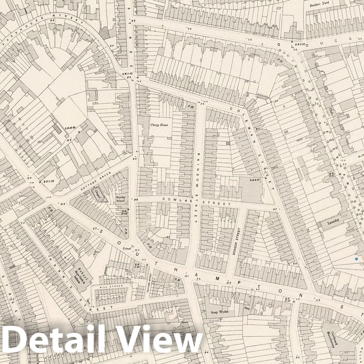 London - Survey Map, 1895 - Ordnance Survey City Plan Print