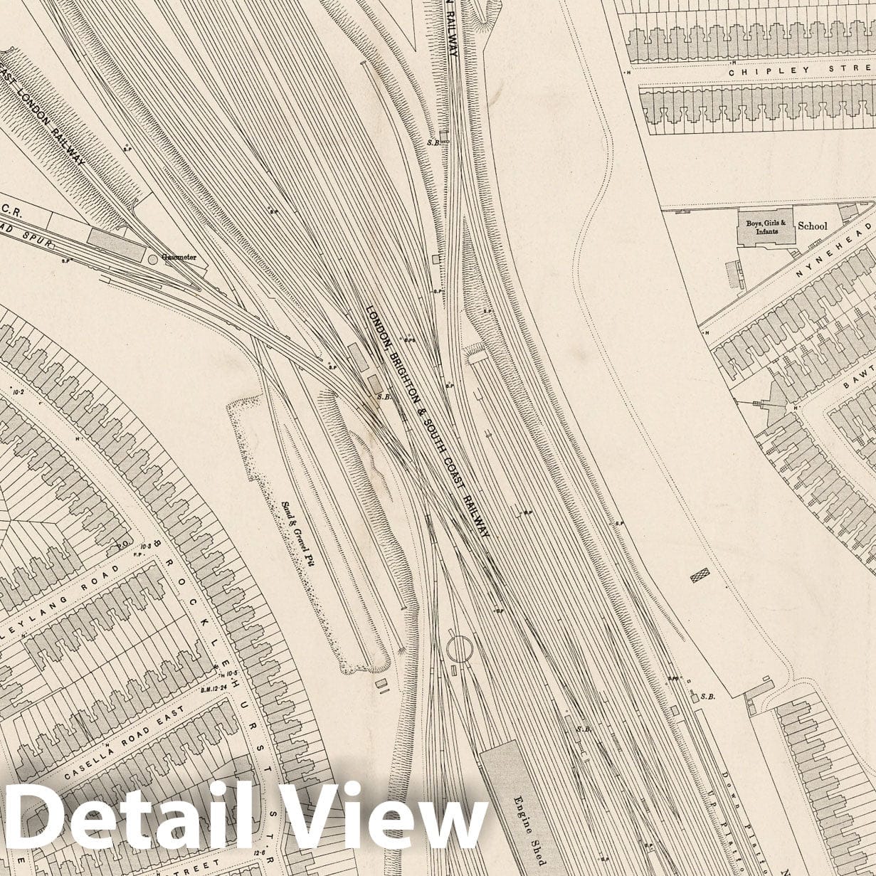 London - Survey Map, 1895 - Ordnance Survey Maps Print