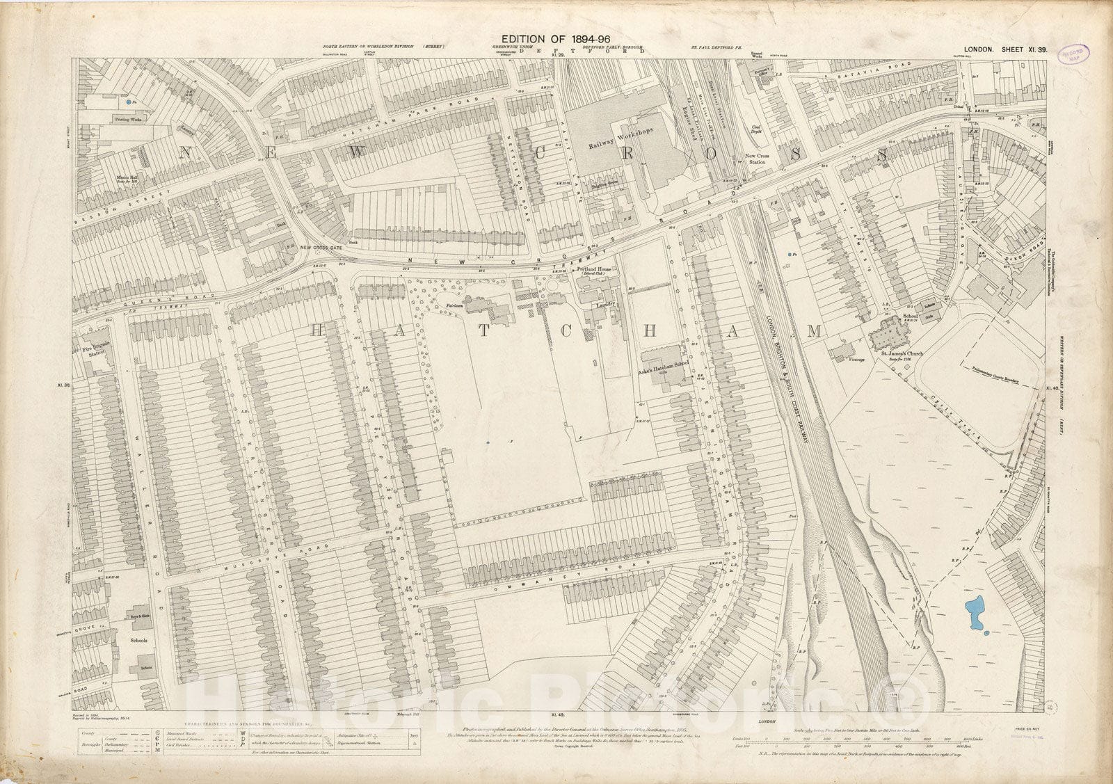 Historic Map : London (England), City Atlas Map, London Sheet XI.39 1895 - Vintage Wall Art