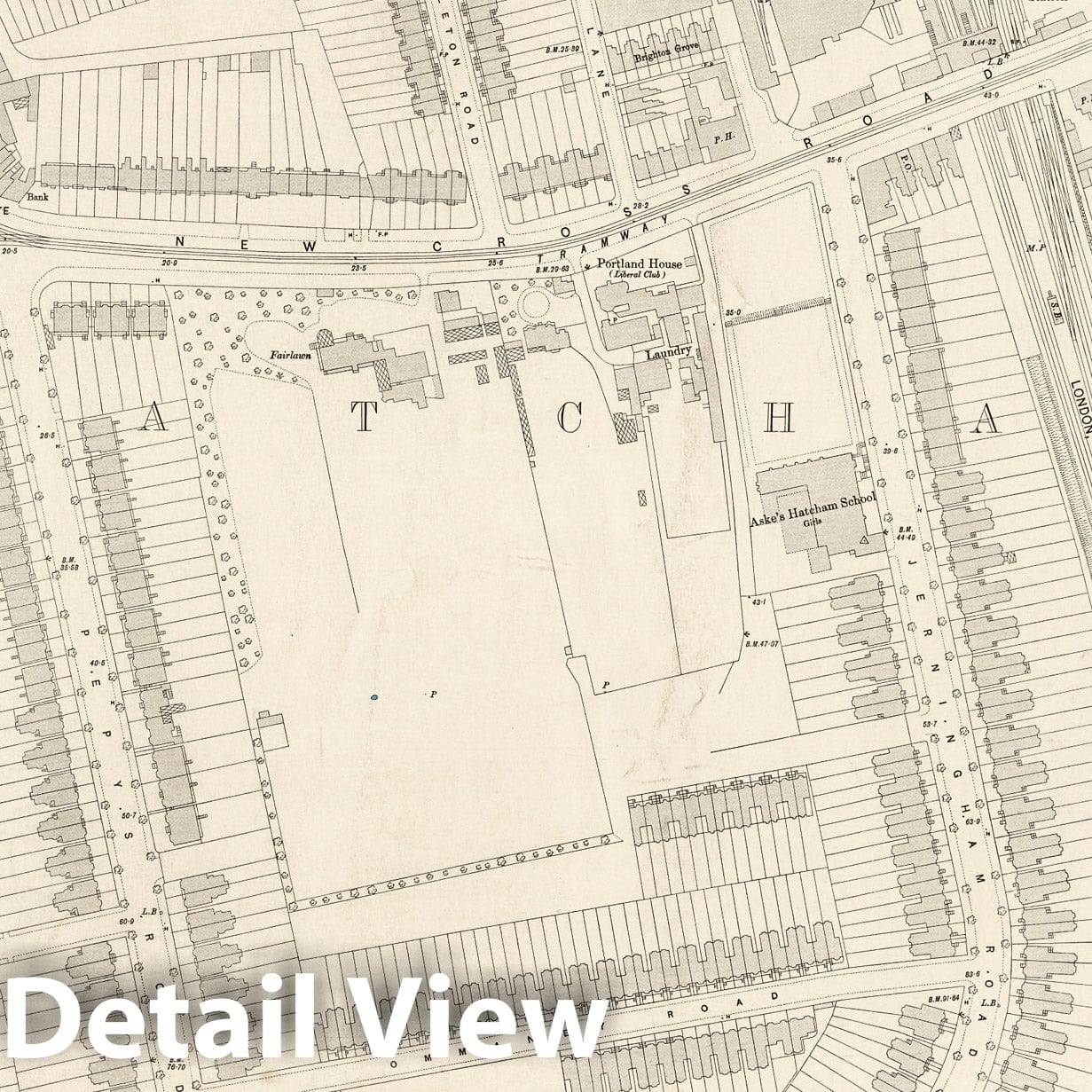London - Survey Map, 1895 - Ordnance Survey Historical Map Print