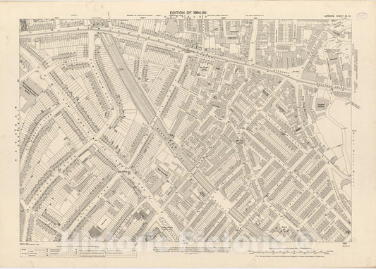 Historic Map : London (England), City Atlas Map, London Sheet XI.40 1895 - Vintage Wall Art