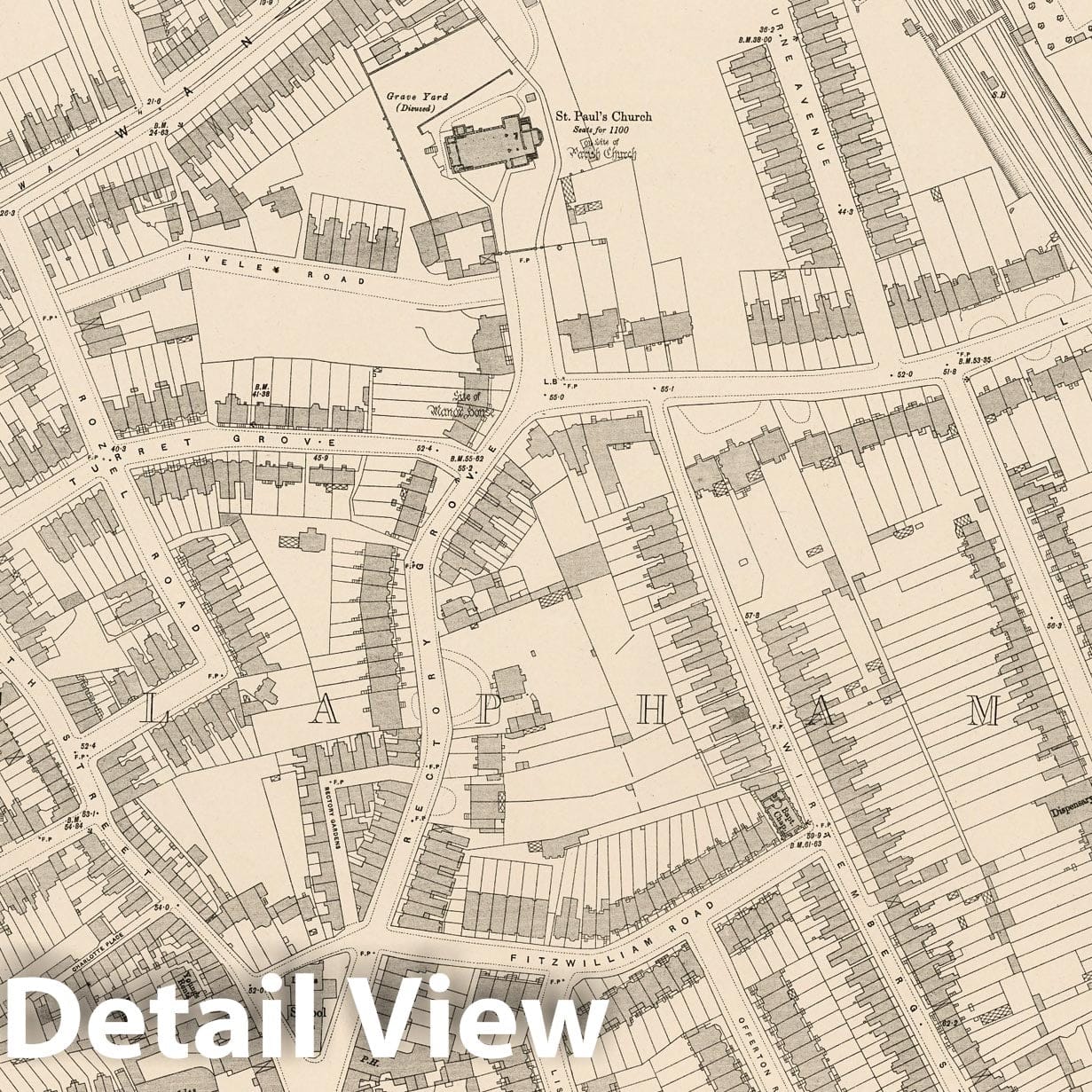London - Survey Map, 1895 - Ordnance Survey Historical Map Print