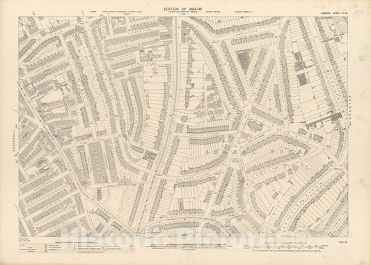 Historic Map : London (England), City Atlas Map, London Sheet XI.44 1895 - Vintage Wall Art