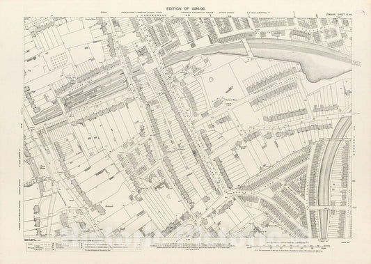 Historic Map : London (England), City Atlas Map, London Sheet XI.46 1896 - Vintage Wall Art