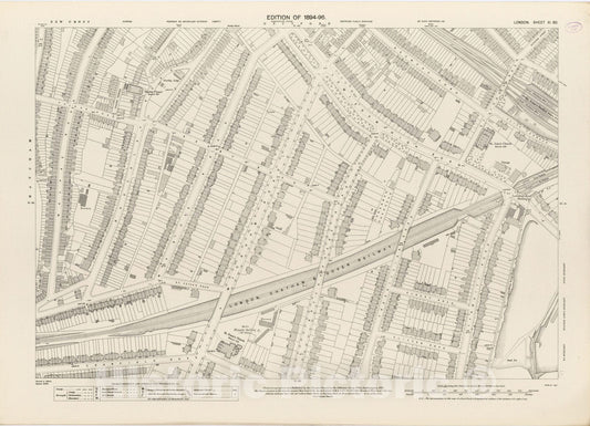 Historic Map : London (England), City Atlas Map, London Sheet XI.50 1895 - Vintage Wall Art