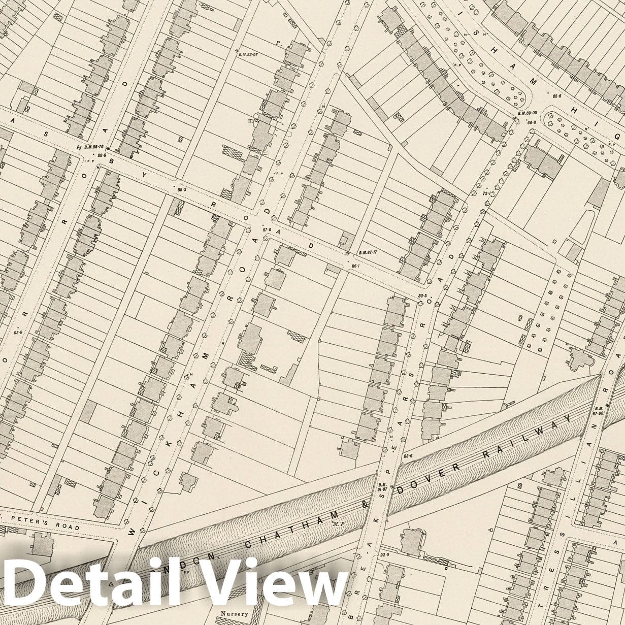 London Sheet XI.50 - 1895 Ordnance Survey Historical Map Print