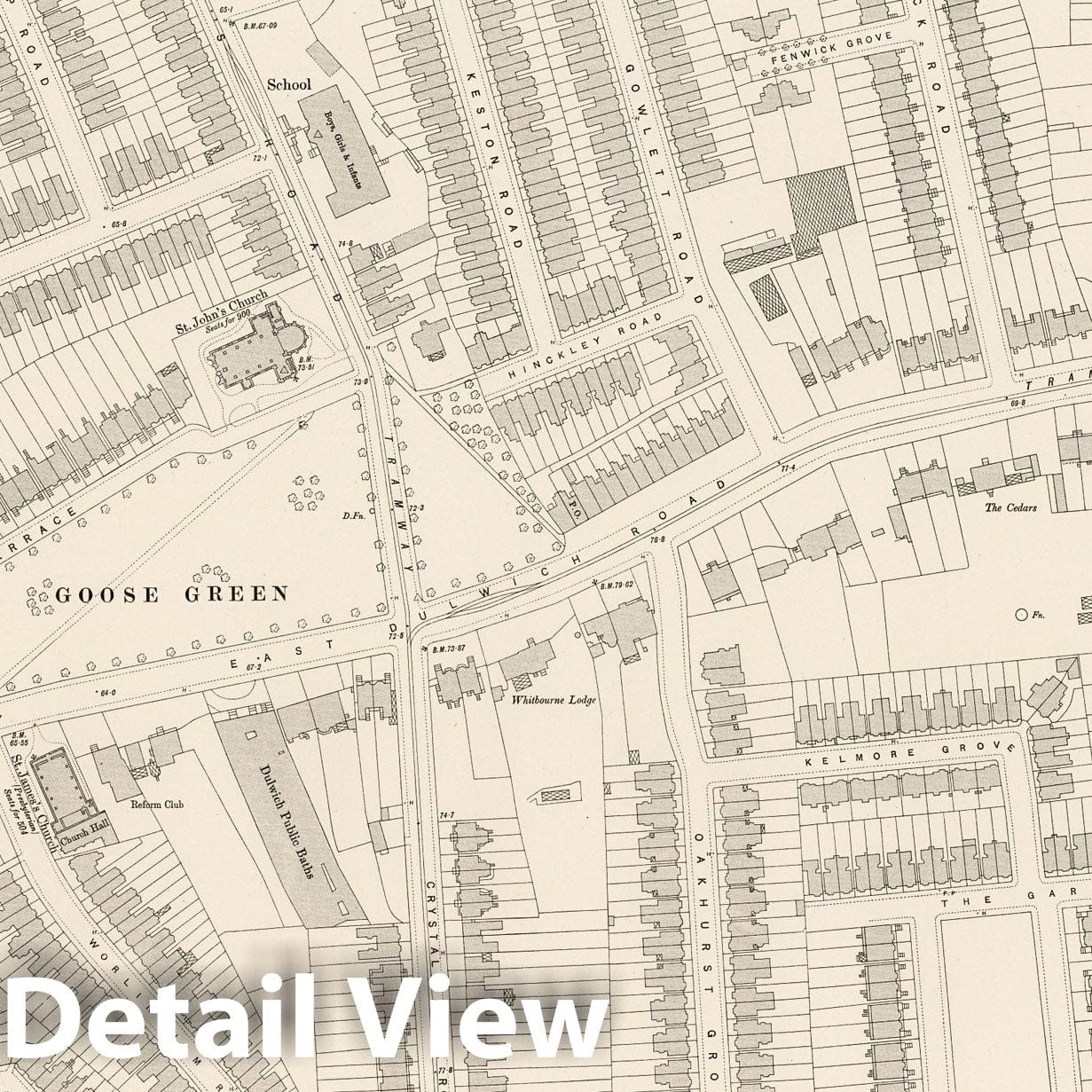 London Sheet XI.57 - 1895 Ordnance Survey Historical Map Print