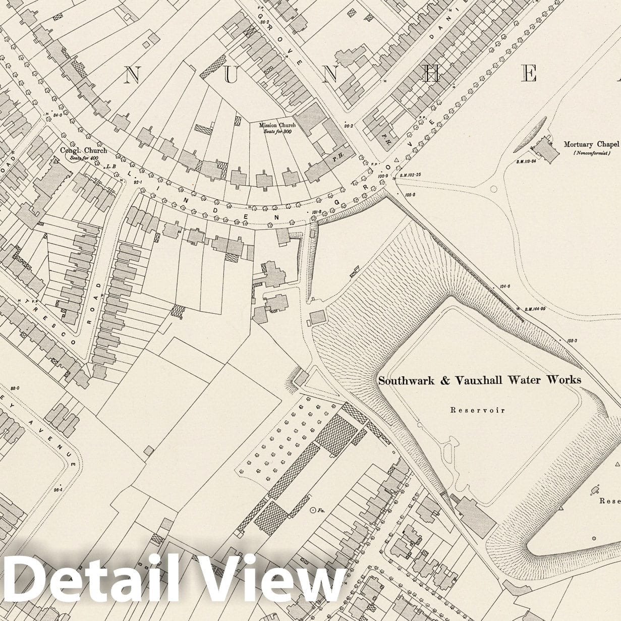 London Sheet XI.58 - 1895 Ordnance Survey Historical Map Print