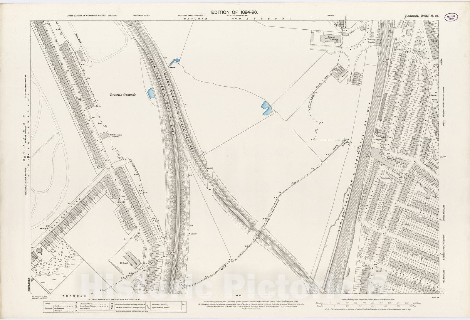 Historic Map : London (England), City Atlas Map, London Sheet XI.59 1895 - Vintage Wall Art