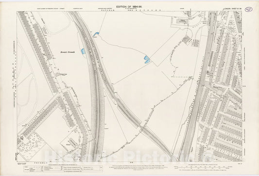 Historic Map : London (England), City Atlas Map, London Sheet XI.59 1895 - Vintage Wall Art