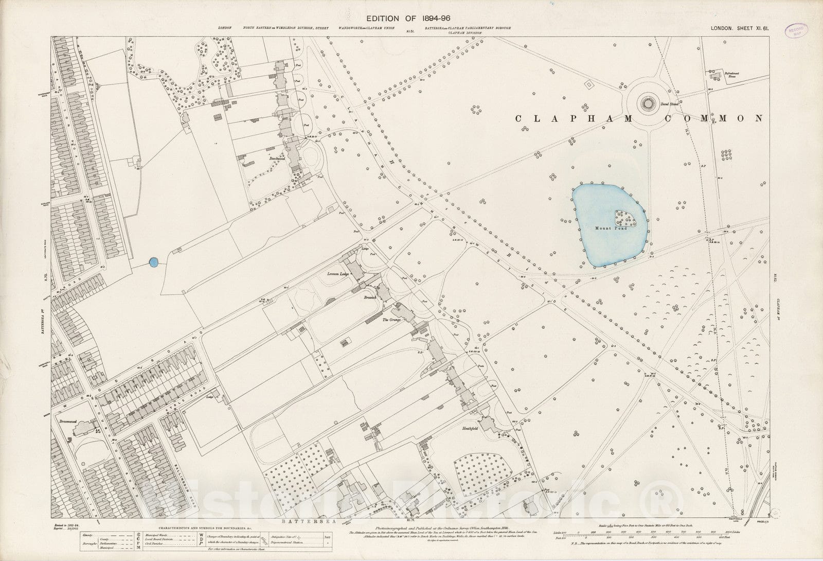 Historic Wall Map : London (England), City Atlas Map, London Sheet XI.61 1895 - Vintage Wall Art