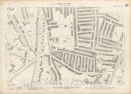 Historic Map : London (England), City Atlas Map, London Sheet XI.63 1895 - Vintage Wall Art
