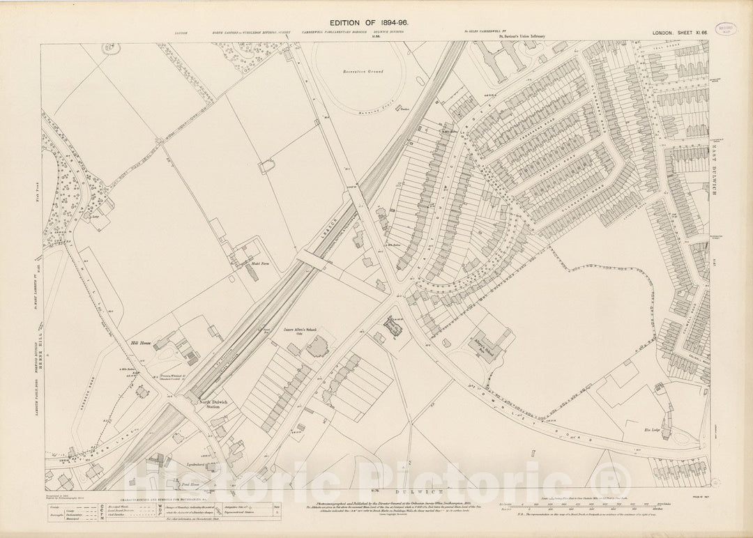 Historic Map : London (England), City Atlas Map, London Sheet XI.66 1895 - Vintage Wall Art