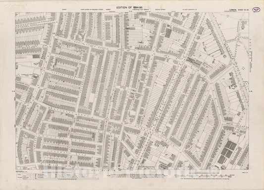 Historic Map : London (England), City Atlas Map, London Sheet XI.67 1895 - Vintage Wall Art
