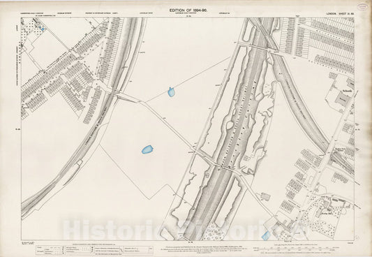 Historic Map : London (England), City Atlas Map, London Sheet XI.69 1895 - Vintage Wall Art