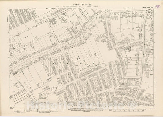 Historic Map : London (England), City Atlas Map, London Sheet XI.71 1895 - Vintage Wall Art