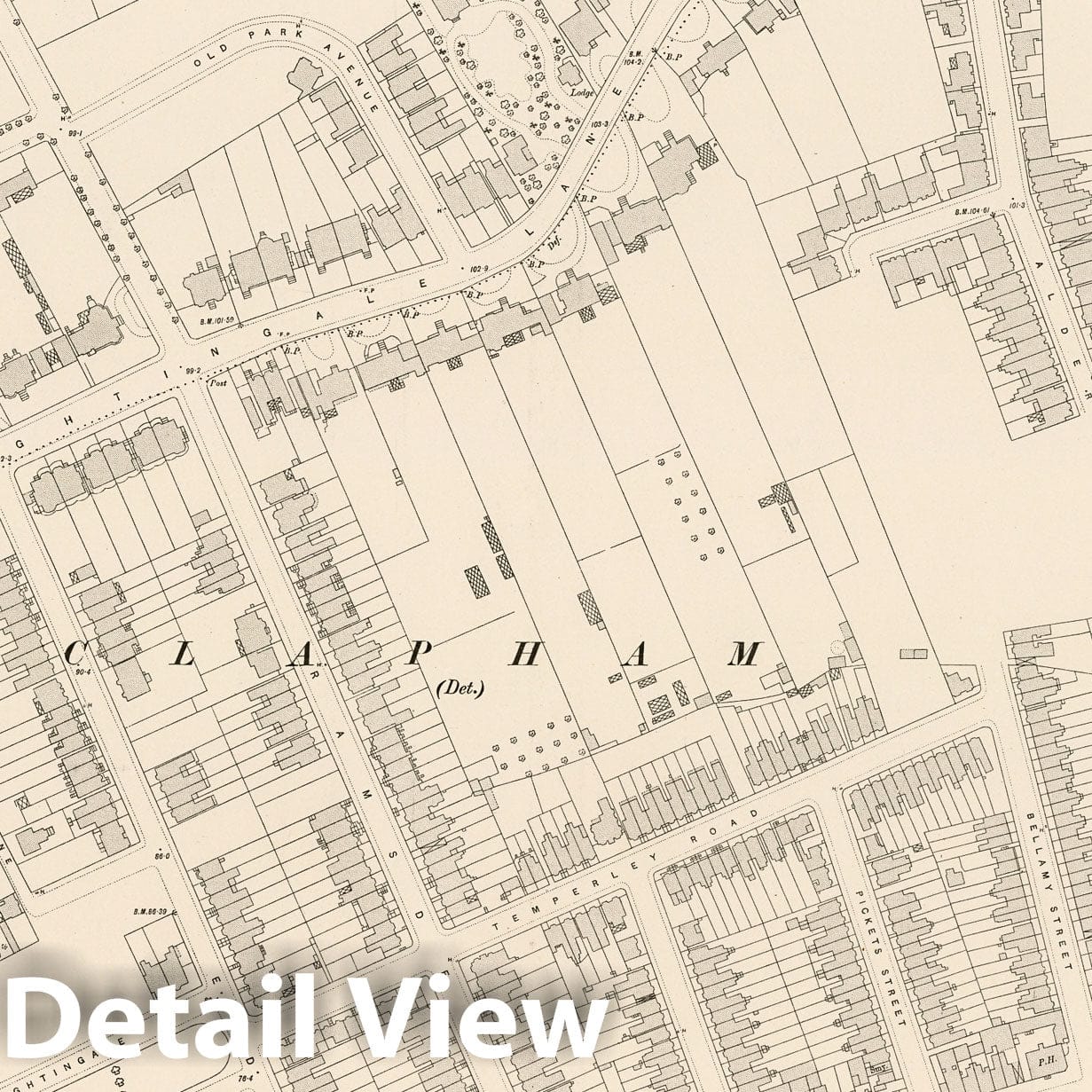 London, Sheet XI.71 - Survey Map, 1895 - Ordnance Survey Historical Print