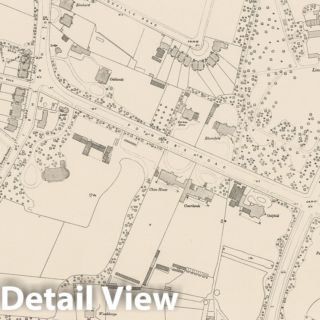 London, Sheet XI.72 - Survey Map, 1895 - Ordnance Survey Historical Print