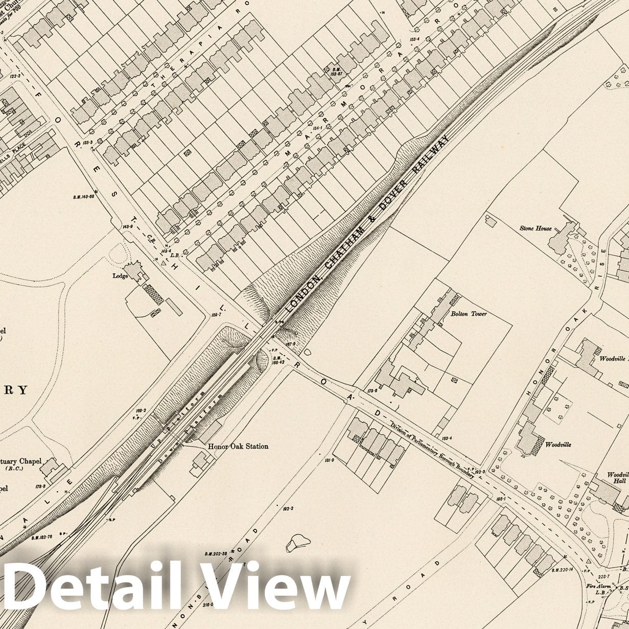 London, Sheet XI.78 - Survey Map, 1895 - Ordnance Survey Historical Print