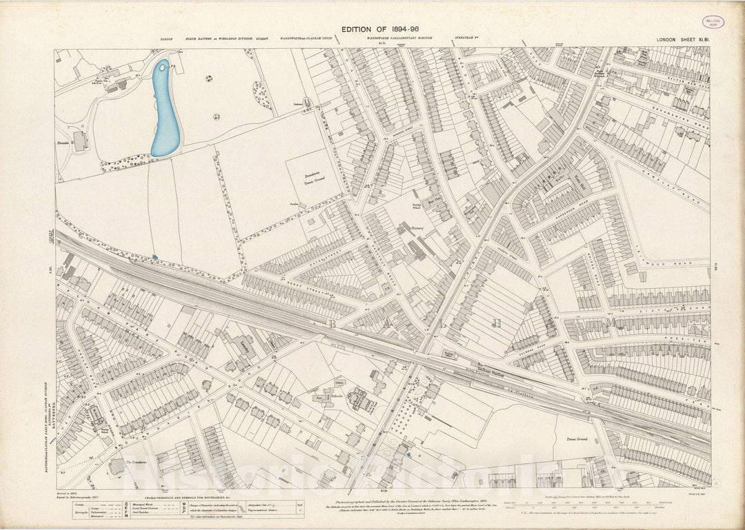 Historic Map : London (England), City Atlas Map, London Sheet XI.81 1895 - Vintage Wall Art