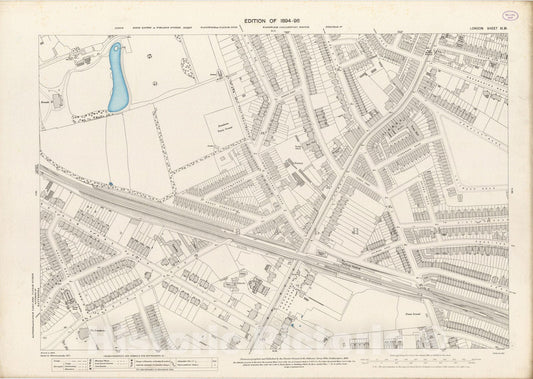 Historic Map : London (England), City Atlas Map, London Sheet XI.81 1895 - Vintage Wall Art