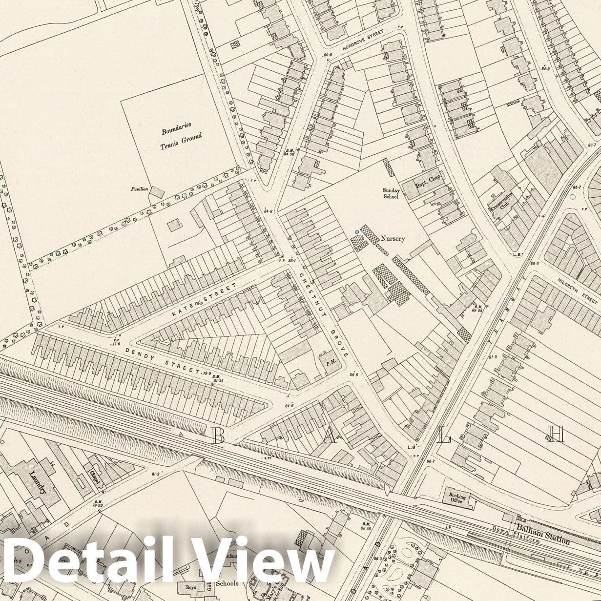 London, Sheet XI.81 - Survey Map, 1895 - Ordnance Survey Historical Print