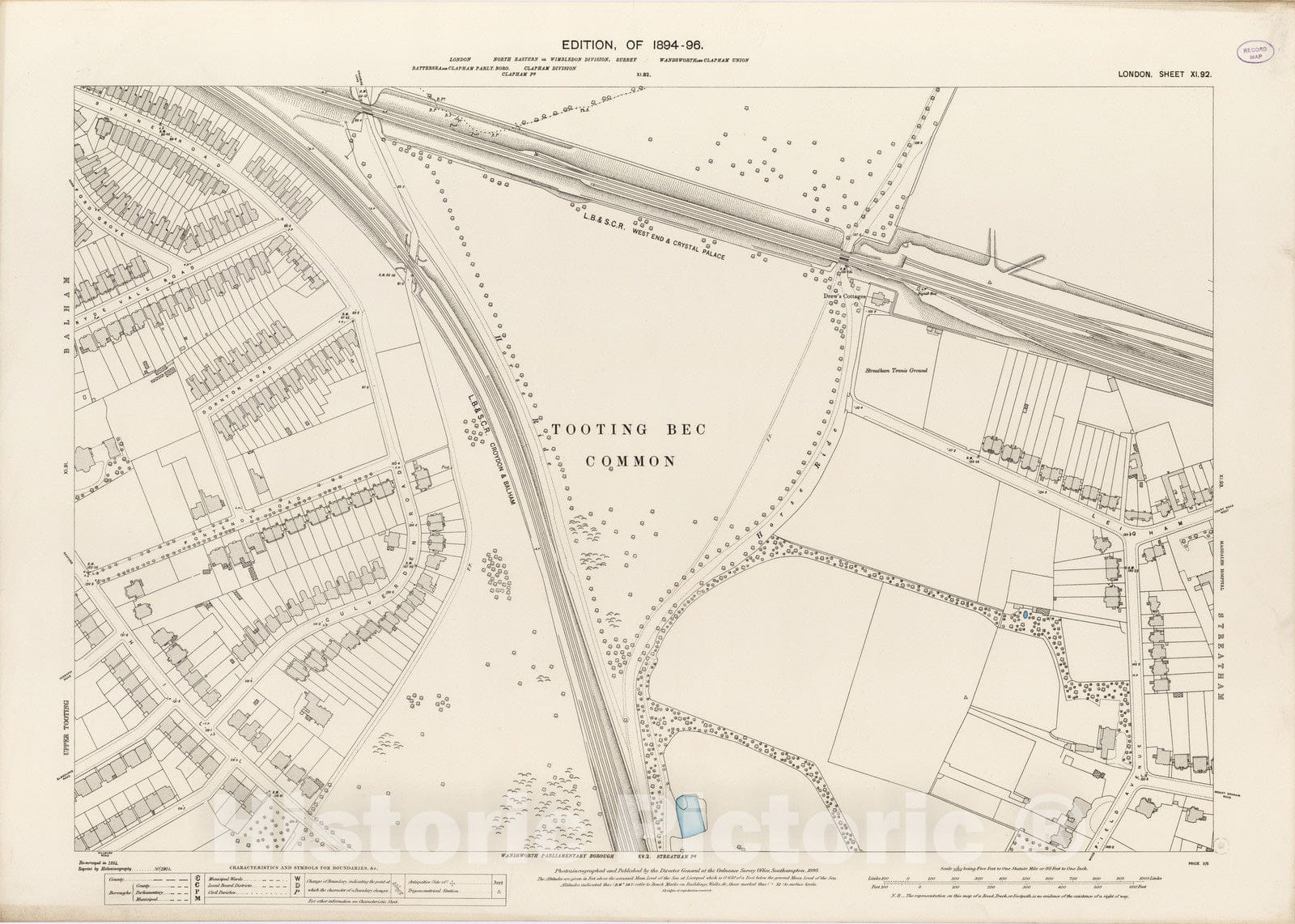 Historic Wall Map : London (England), City Atlas Map, London Sheet XI.92 1895 - Vintage Wall Art