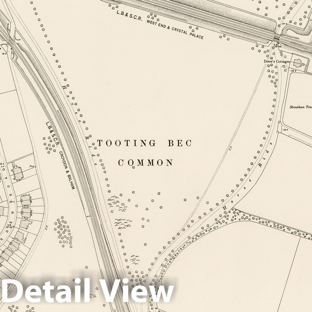 London, Sheet XI.92 - Survey Map, 1895 - Historical Map Print