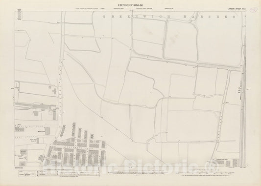 Historic Map : London (England), City Atlas Map, London Sheet XII.3 1895 - Vintage Wall Art