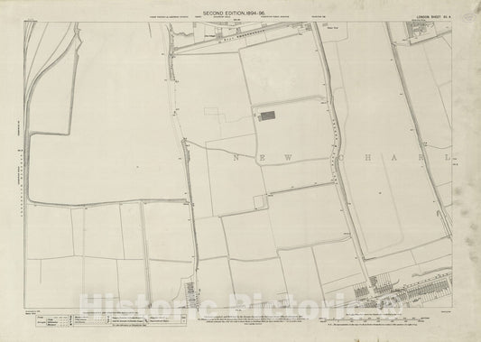 Historic Map : London (England), City Atlas Map, London Sheet XII.4 1895 - Vintage Wall Art