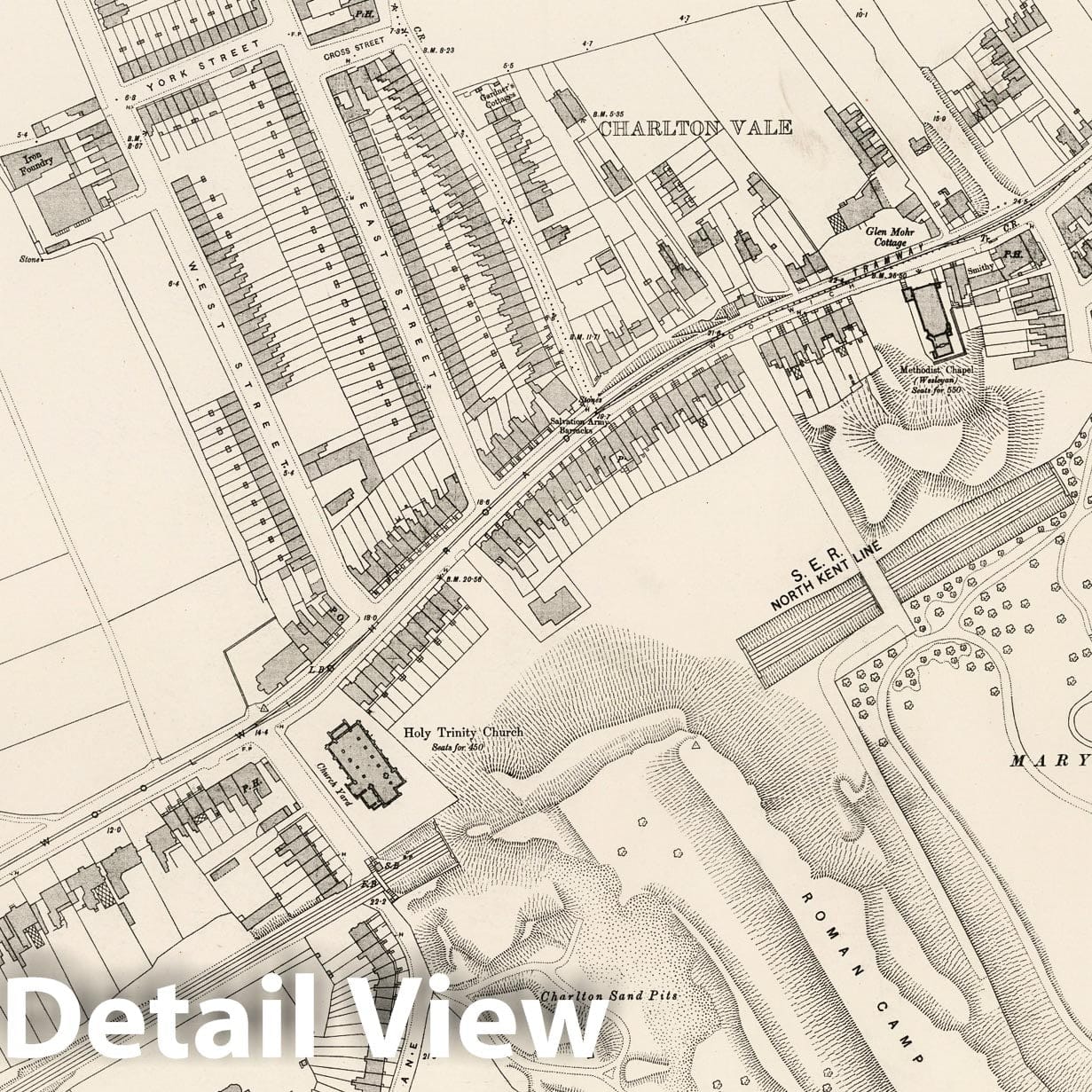 London, Sheet XII.5 - Survey Map, 1896 - Historical Map Print