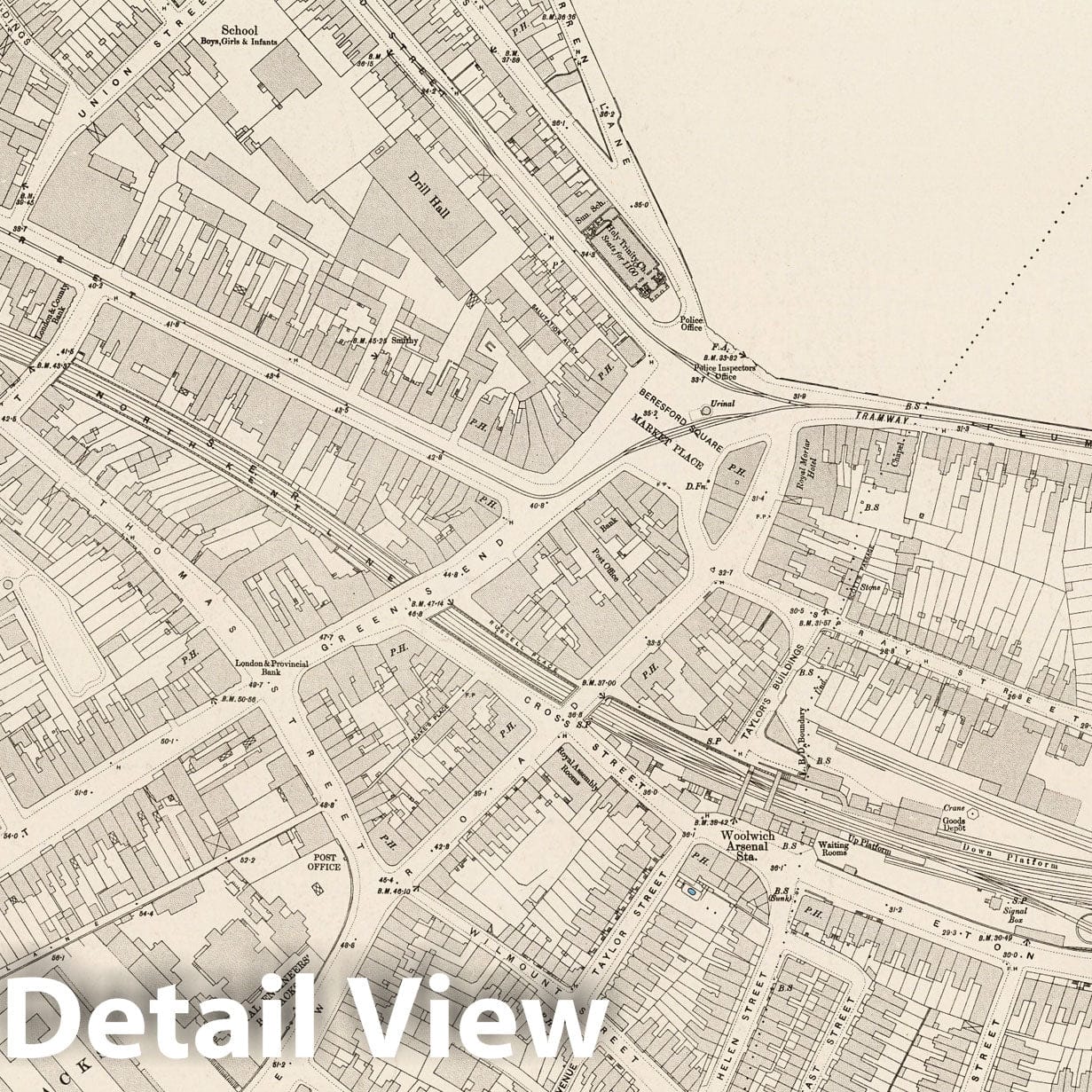 London, Sheet XII.7 - Survey Map, 1896 - Ordnance Survey Historical Print