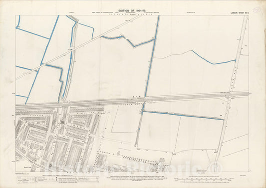 Historic Map : London (England), City Atlas Map, London Sheet XII.9 1895 - Vintage Wall Art