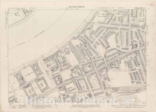 Historic Map : London (England), City Atlas Map, London Sheet XII.12 1895 - Vintage Wall Art