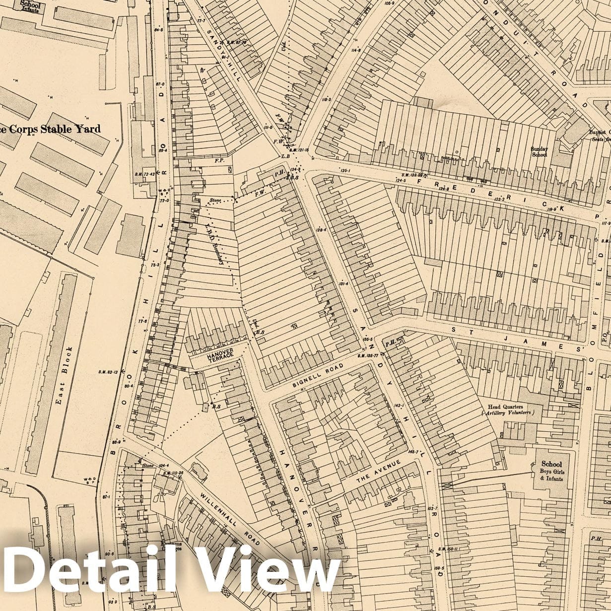 London, Sheet XII.17 - Survey Map, 1896 - Ordnance Survey Historical Print