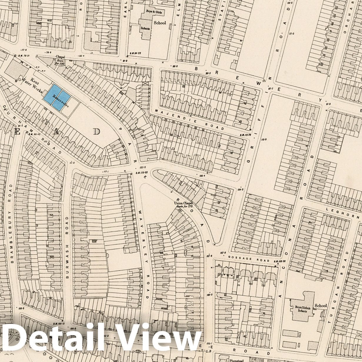 London, Sheet XII.18 - Survey Map, 1896 - Ordnance Survey Historical Print