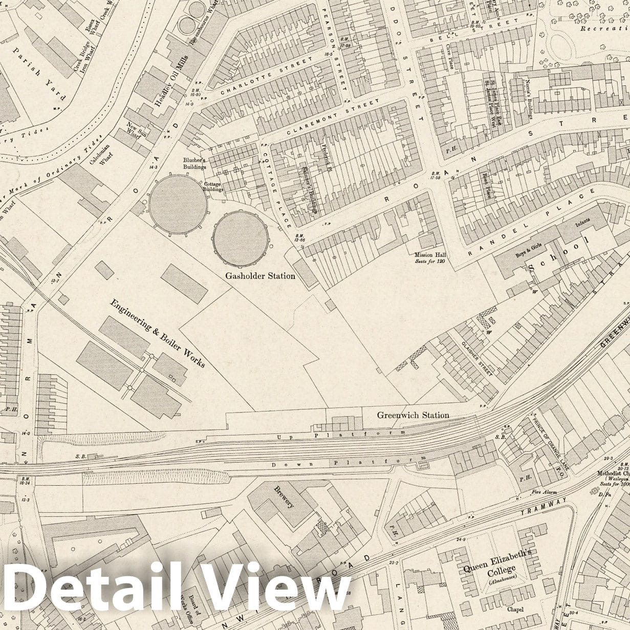 London, Sheet XII.21 - Survey Map, 1895 - Ordnance Survey Print
