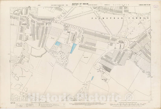 Historic Map : London (England), City Atlas Map, London Sheet XII.28 1895 - Vintage Wall Art