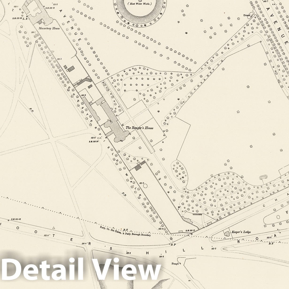 London, Sheet XII.32 - Survey Map, 1895 - Ordnance Survey Historical Print