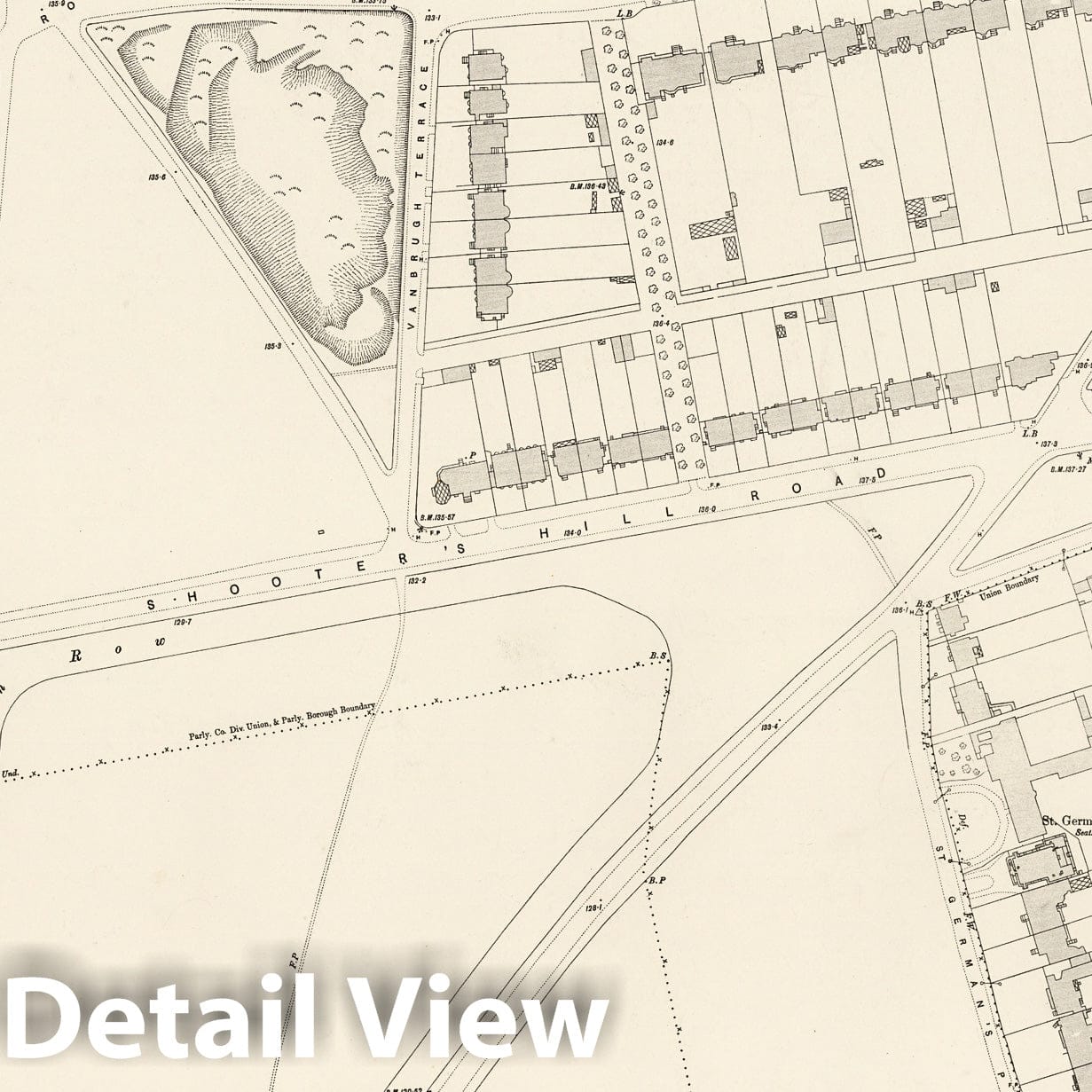 London, Sheet XII.33 - Survey Map, 1895 - Ordnance Survey Historical Print