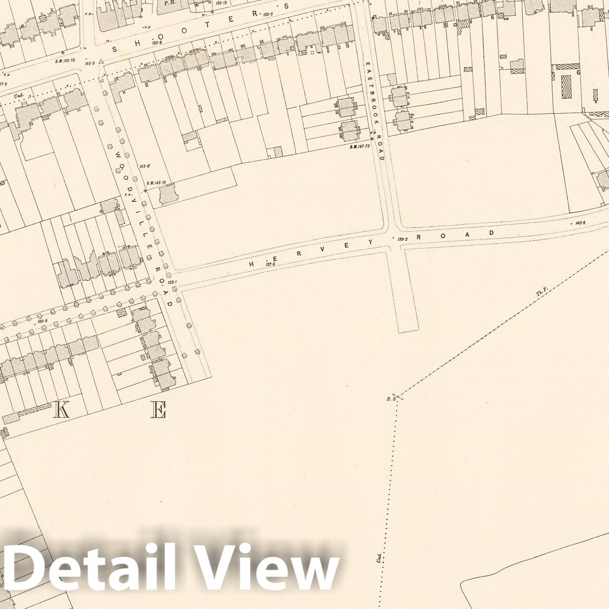 London Sheet XII.34 - Survey Map 1895 - Ordnance Survey Historical Print